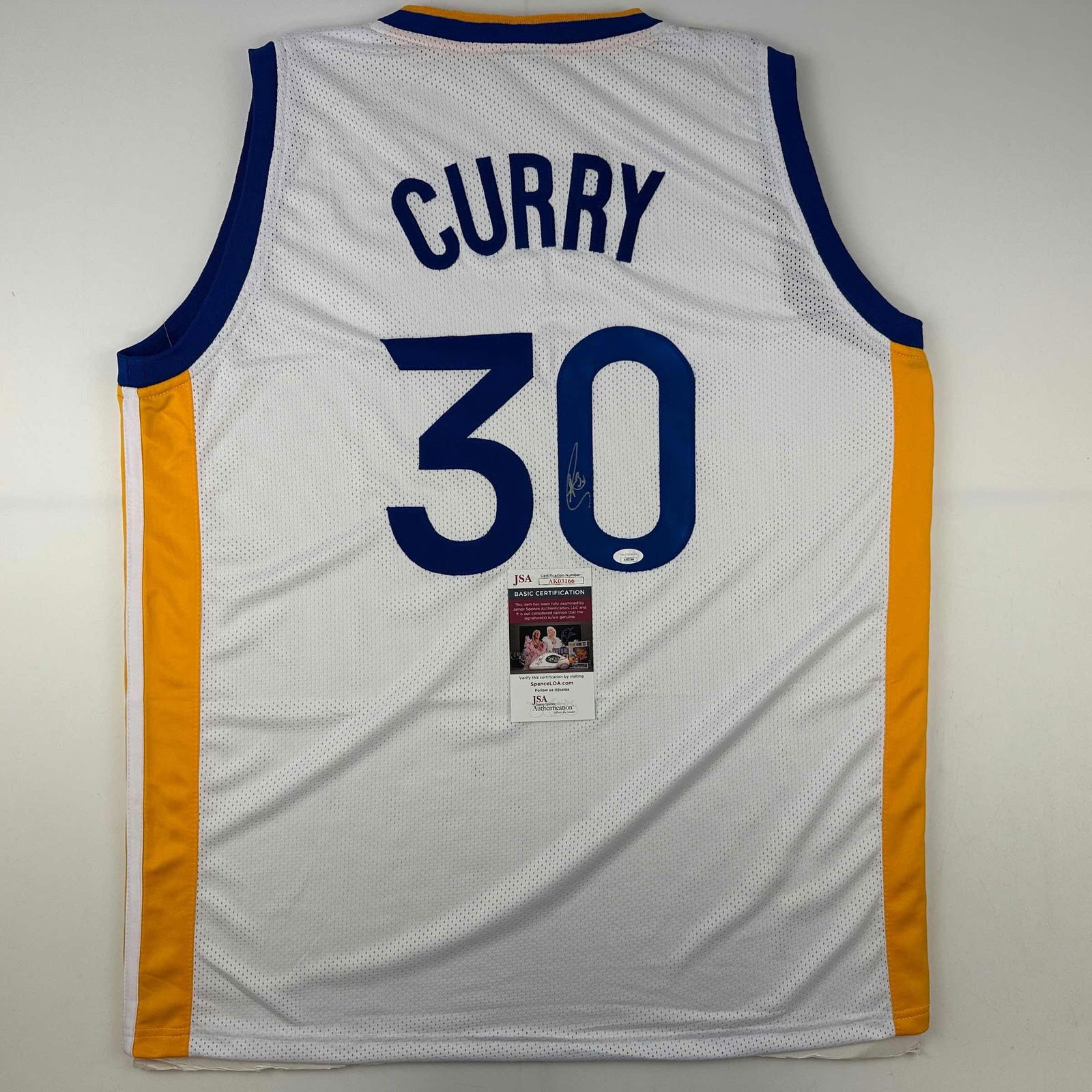 Autographed/Signed Stephen Steph Curry Golden State White Basketball Jersey JSA COA (1 of 4)