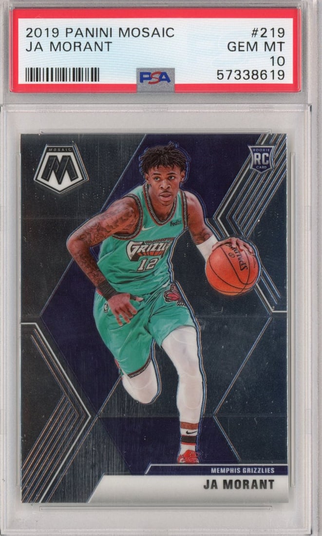 Graded 2019-20 Panini Mosaic Ja Morant #219 Rookie RC Basketball Card PSA 10 Gem Mint (1 of 2)