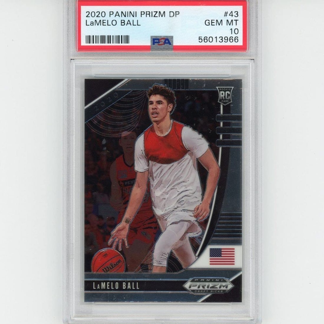 Graded 2020-21 Panini Prizm LaMelo Ball #43 Rookie RC Basketball Card PSA 10 Gem Mint (1 of 2)