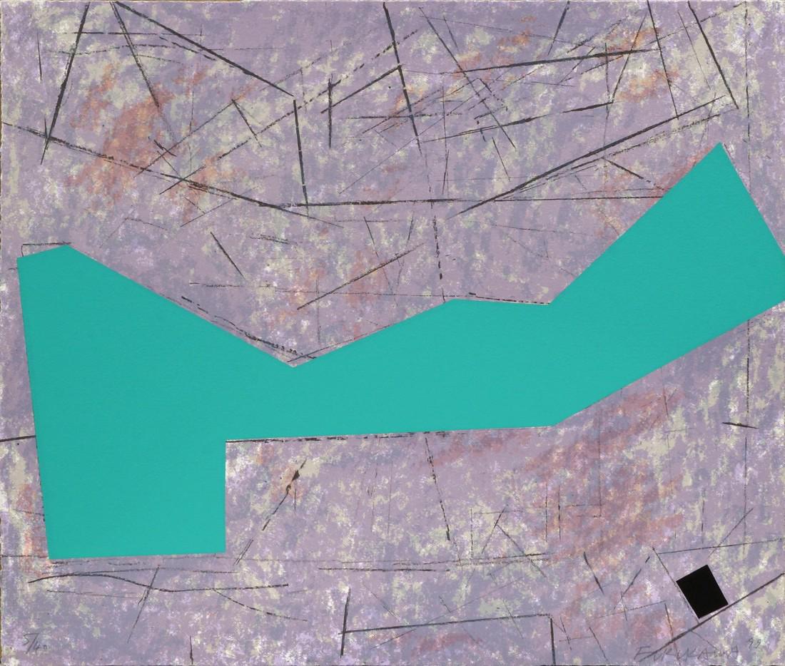 Yoshishige Furukawa, Japanese 1921-2008- ''Poetry: Yoshishige Furukawa, Japanese 1921-2008- ''Poetry I-X''; lithographs with screenprint in colours, ten, ea. signed, dated and numbered 5/40 in pencil, the complete suite of ten, printed at Curwen Studi