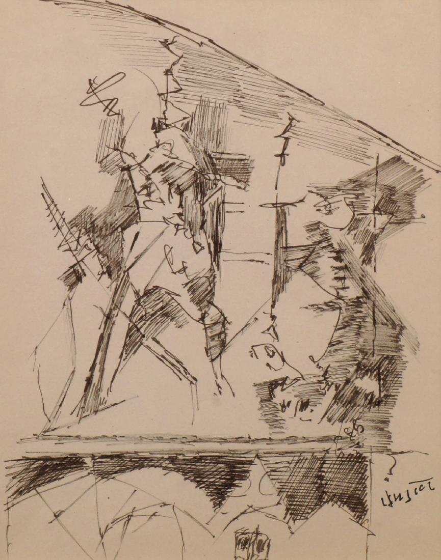 Ram Kumar, Indian b.1924- Untitled; ink on paper,: Ram Kumar, Indian b.1924- Untitled; ink on paper, signed, 19.7x15.6cm Provenance: Purchased by the present owner directly from the artist Exhibited: Aakriti Art Gallery, Kolkata, ''Lines and Colours''