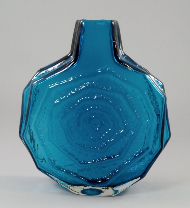 A Whitefriars Kingfisher Blue Banjo Vase 20th Century Dec 10