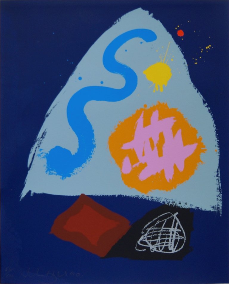 NO CAT IMAGE- John Hoyland RA, British 1934-2011-: NO CAT IMAGE- John Hoyland RA, British 1934-2011- ''Snow Bird''; screenprint in colours, signed, dated '90 and numbered 56/100 in pencil, 81x65.3cm, (may be subject to Droit de Suite)