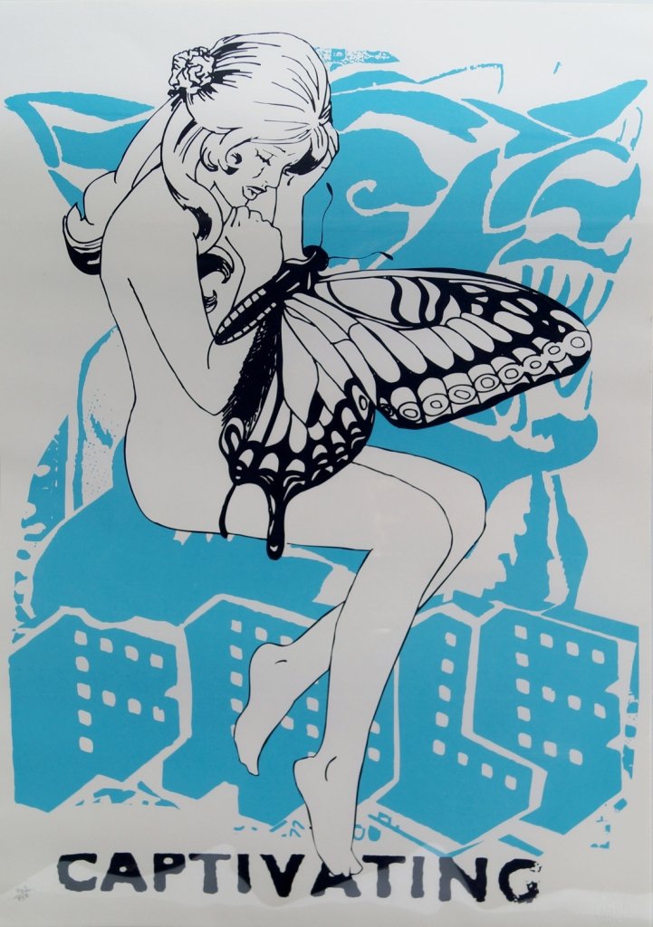 FAILE, 1999, (Patrick McNeil, Canadian b.1975 and: FAILE, 1999, (Patrick McNeil, Canadian b.1975 and Patrick Miller, American b.1976)- ''Captivating''; screenprint, numbered 742/750 in pencil, bears publisher's blind stamps, 70x50cm., (unframed)