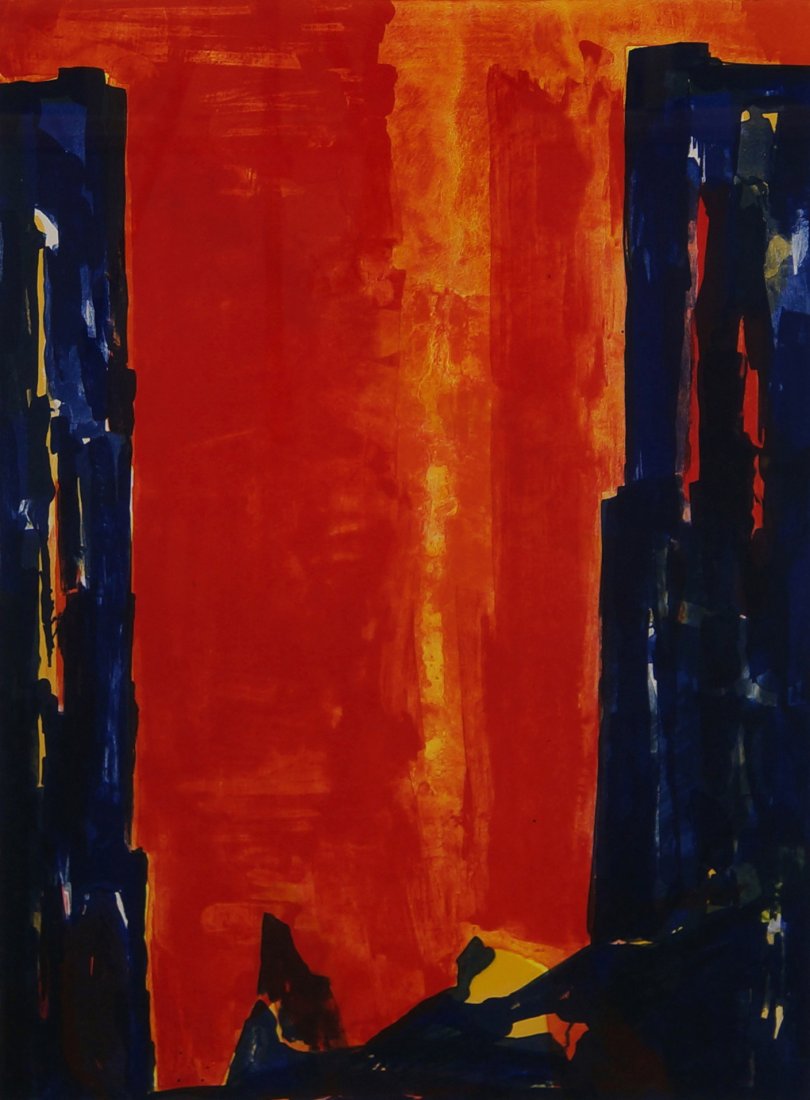 Herbert Brandl, Austrian b. 1959- Untitled, 1999;: Herbert Brandl, Austrian b. 1959- Untitled, 1999; lithograph printed in colours, signed and numbered 64/120 in pencil, 75x56cm: together with another untitled lithograph printed in colours by the same