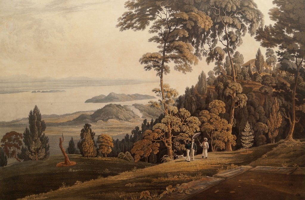 William Daniell, British 1749-1840- ''View from: William Daniell, British 1749-1840- ''View from Halliburton's Hill, Prince of Wale's Island'' after Captain Robert Smith, from 'Panoramic Sketch of Prince of Wales Island' publ. by William Daniell, 9