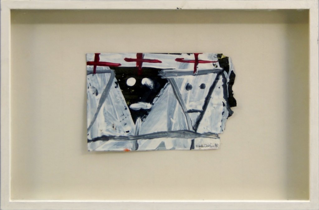 Walter Dahn, German b.1954- Untitled abstract: Walter Dahn, German b.1954- Untitled abstract composition with triangles; gouache, signed and dated '86, 11x17cm, (may be subject to Droit de Suite) Provenance: with Galerie Schurr, Stuttgart accordin