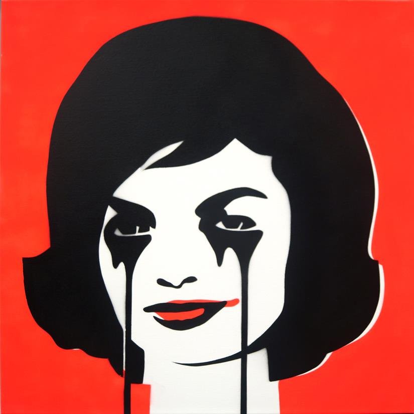 Pure Evil, British b.1968- ''JFK's Nightmare''; stencil: Pure Evil, British b.1968- ''JFK's Nightmare''; stencil on canvas, signed, titled and numbered 5/10 on the reverse, 75x75cm, (unframed), (may be subject to Droit de Suite) Provenance: with Brandler Ga