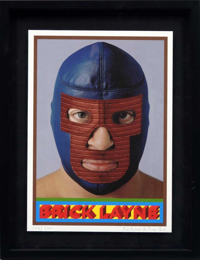 Sir Peter Blake RA, British b.1932- ''Brick Layne'',: Sir Peter Blake RA, British b.1932- ''Brick Layne'', 2010; digital print in colours, signed and numbered 109/200 in pencil, 29.5x20.5cm (may be subject to Droit de Suite)