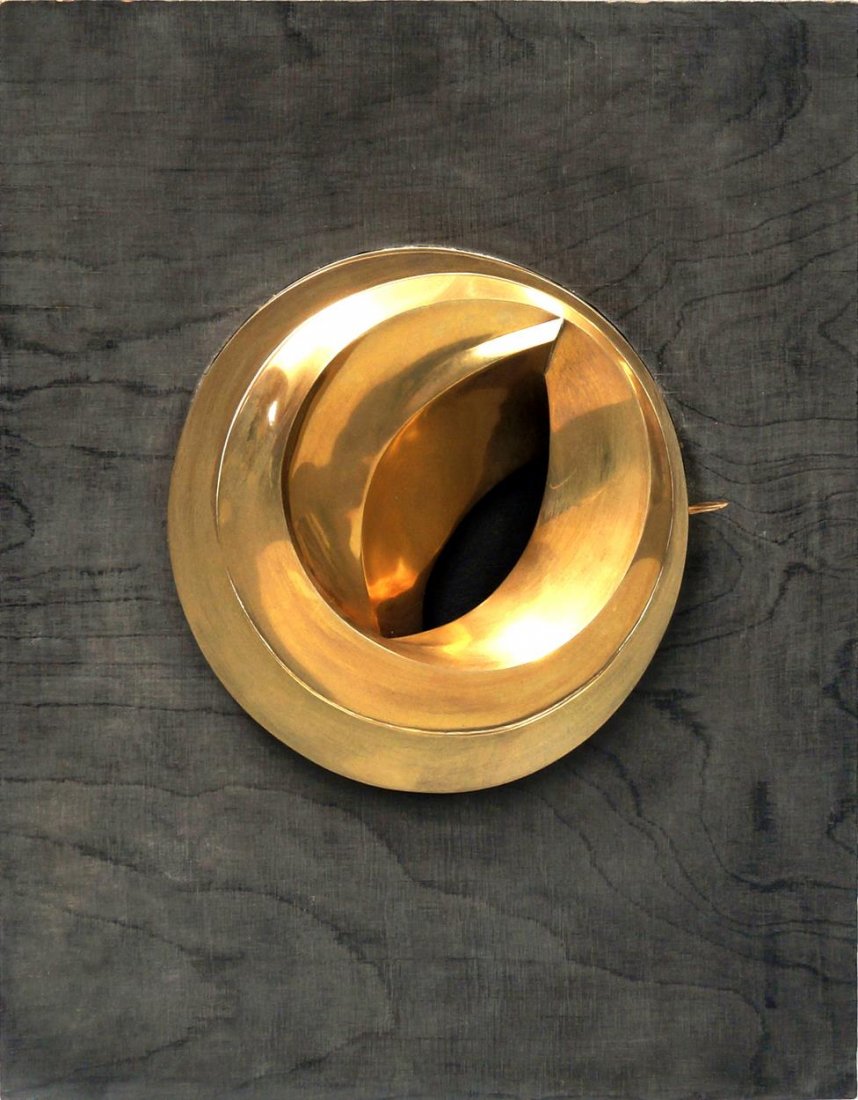 Frederick Leslie Kenett FIBP, German/British 1924-2012-: Frederick Leslie Kenett FIBP, German/British 1924-2012- Circular form; polished bronze mounted on panel, total panel measurements 46.5x37.5cm, (may be subject to Droit de Suite) Provenance: from the E