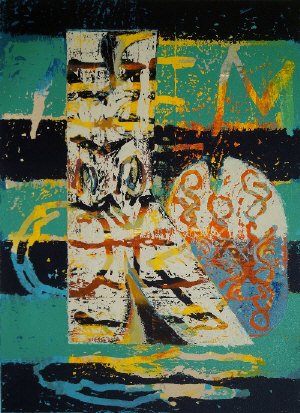 John Walker, British b.1939- ''Memory II'', the full: John Walker, British b.1939- ''Memory II'', the full suite of five; woodblock with screenprint in colours, five, ea. signed, dated 1989 and inscribed 'P/P 2/3' in pencil, 119x86cm, (5), (unframed), (m