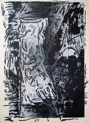 John Walker, British b.1939- ''Pacifica'', 1982;: John Walker, British b.1939- ''Pacifica'', 1982; screenprint in colours on paper, signed, titled, dated 82 and inscribed 'P/P' in pencil, 155x119cm: together with three further screenprints in colours