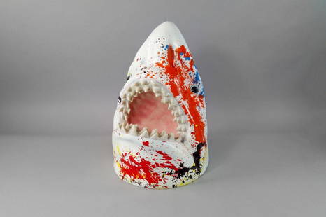 Finn Stone, British b.1971- ''The Great White Artist'';: Finn Stone, British b.1971- ''The Great White Artist''; fibreglass, enamel, & varnish, signed, dated 2014 and numbered 1/6, length 41cm, (may be subject to Droit de Suite)