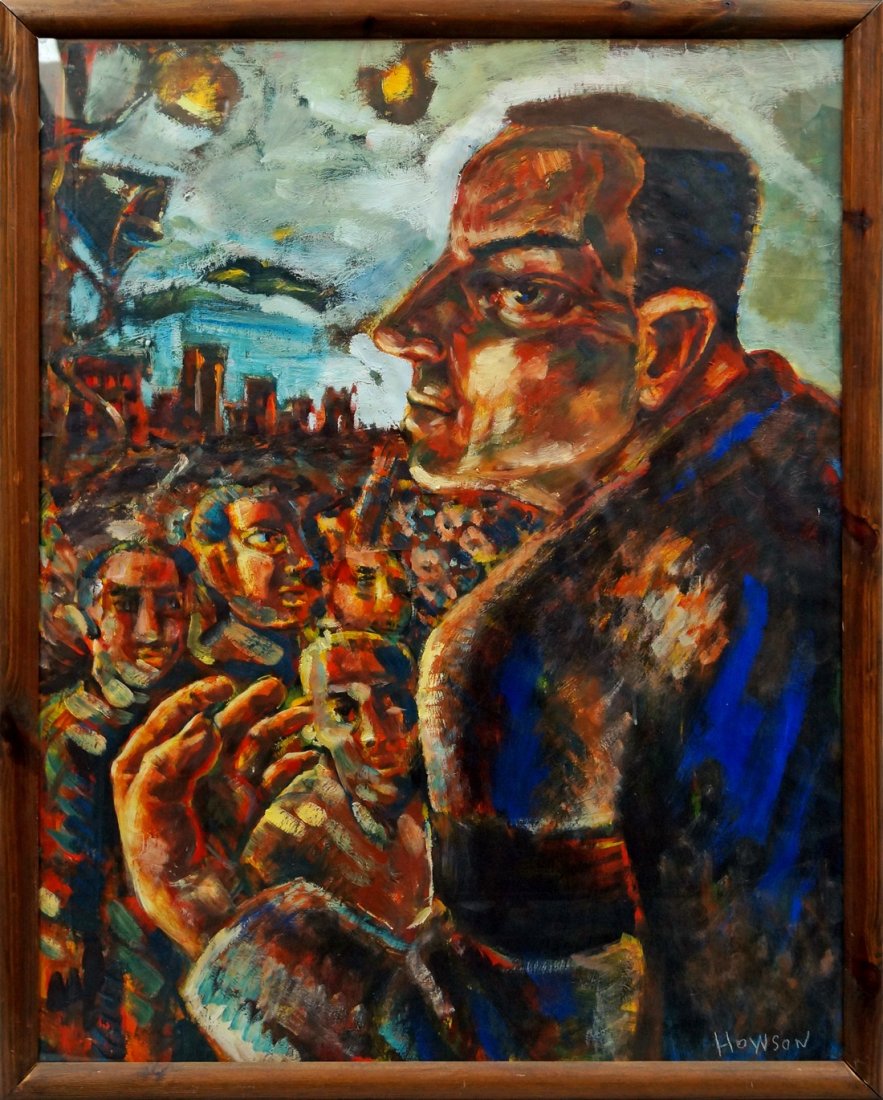 Peter Howson, Scottish b.1958- ''The Unionist''; oil on: Peter Howson, Scottish b.1958- ''The Unionist''; oil on paper, signed, 106x82cm, (may be subject to Droit de Suite) (VAT charged on hammer price) Provenance: with The Scottish Gallery, from the Artist