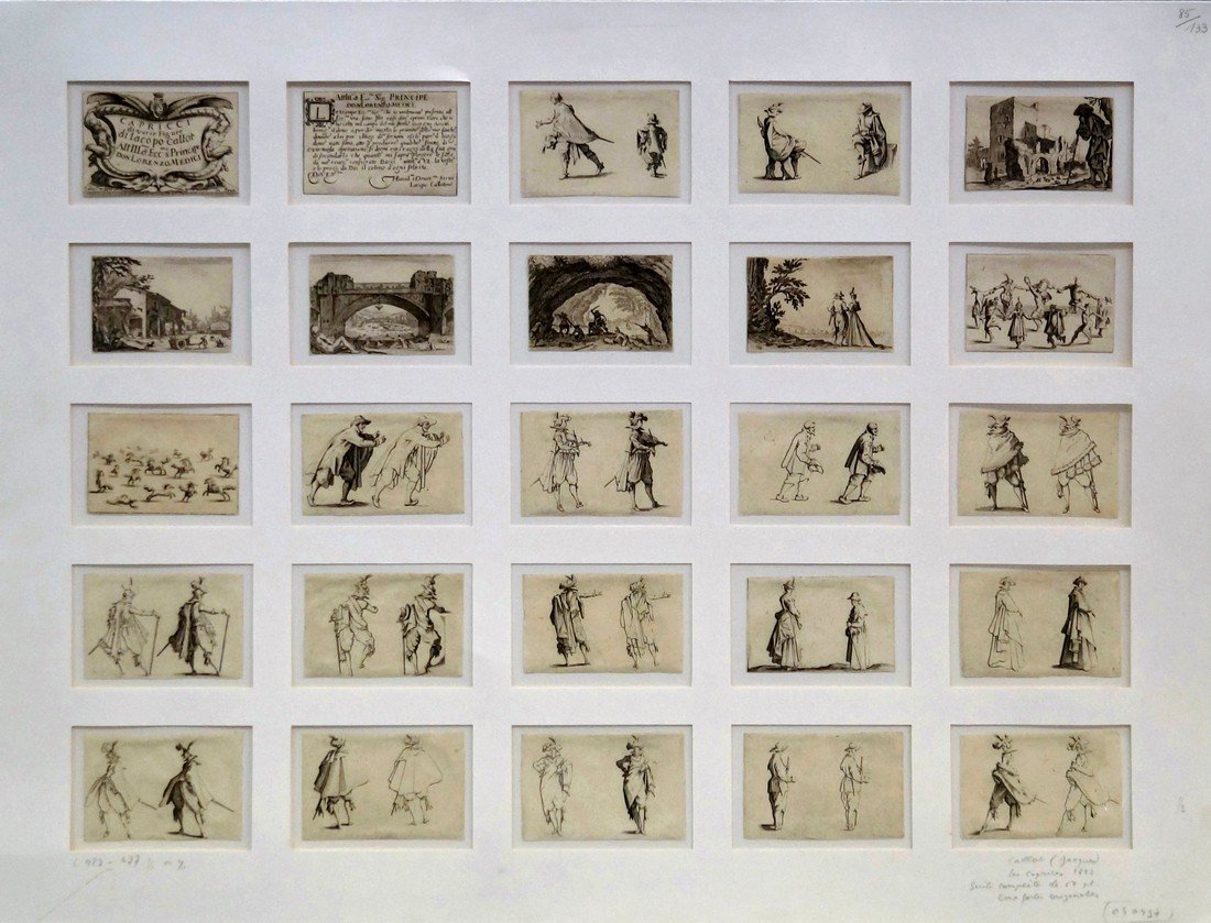 Jacques Callot, French 1592-1635- ''Les Caprices'': Jacques Callot, French 1592-1635- ''Les Caprices'' (Lieure 428-477), publ. Israël Henriet, 1622, the complete suite of 50 including frontispiece; engravings, 50, ea. trimmed on or within the plate ma