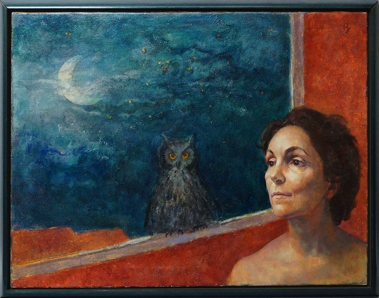 Zsuzsi (Suzanne) Roboz, Hungarian/British 1929-2012-: Zsuzsi (Suzanne) Roboz, Hungarian/British 1929-2012- Portrait of Paula Rego; oil on canvas, signed with initials, 71.5x91.7cm, (may be subject to Droit de Suite) Note: Zsuzsi Roboz is arguably best kn