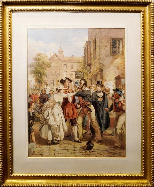 Arthur Reginald Smith RSW RWS, British 1871-1934- ''The: Arthur Reginald Smith RSW RWS, British 1871-1934- ''The Press Gang''; pencil and watercolour heightened with white and with gum arabic on paper, signed and titled, 57.5x43.5cm