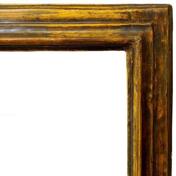 An Italian Bolection Frame, 17th century, with cavetto: An Italian Bolection Frame, 17th century, with cavetto sight, plain top knull, reverse hollow, frieze and ogee back edge, 87.5x117cm