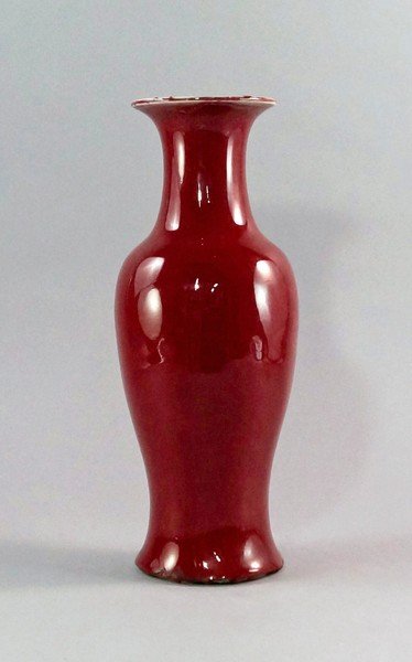 A Chinese sang de boeuf baluster vase, 18th/19th: A Chinese sang de boeuf baluster vase, 18th/19th century, 34cm high