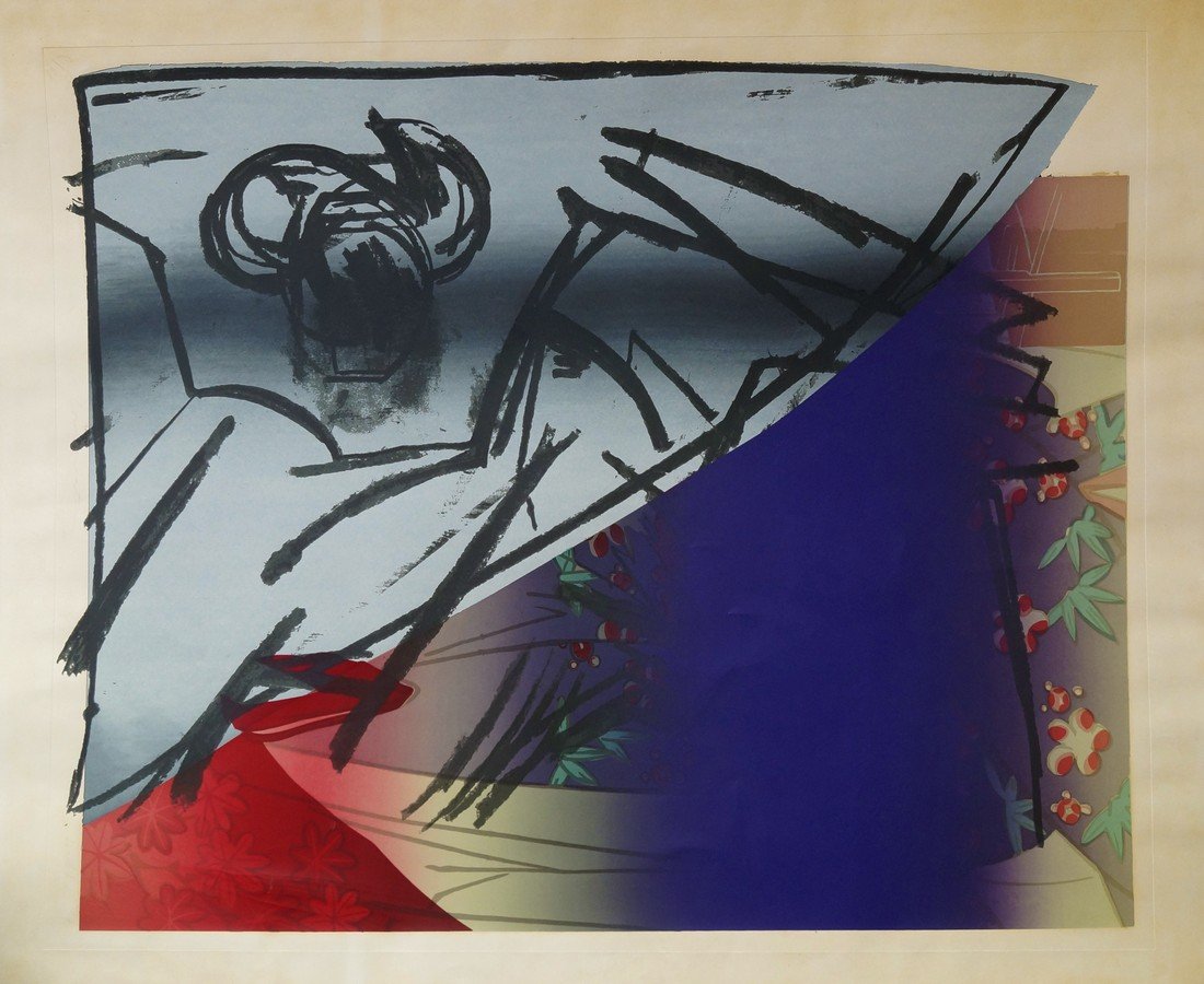 John Walker, British b.1939- ''Conservatory'', publ by: John Walker, British b.1939- ''Conservatory'', publ by Advanced Graphics London; screenprint in colours, signed, titled and inscribed PP, bears publisher's blind stamp, 141x118cm: together with one ot