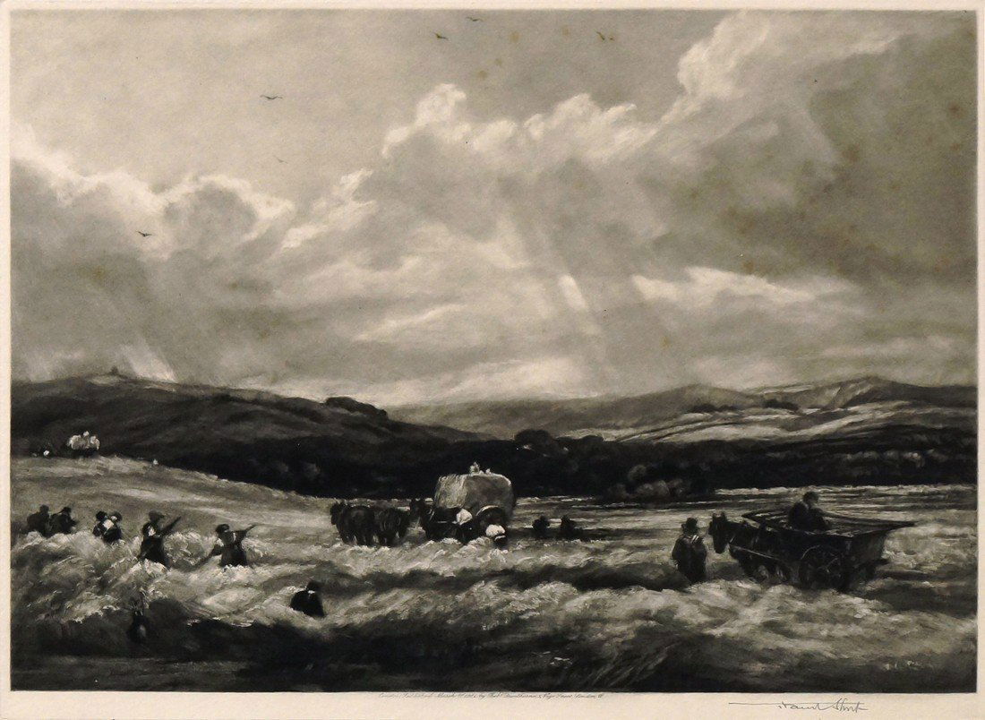 Sir Frank Short RA PRE, British 1857-1945- ''Hayfield: Sir Frank Short RA PRE, British 1857-1945- ''Hayfield in Yorkshire'', after Peter de Wint, publ March 1st 1904 by Robert Dunthorne 5 Vigo Street London W; mezzotint etching, signed in pencil, 22.5x31c