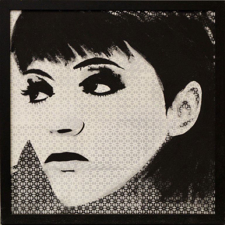 Pure Evil, British b.1968- ''Anna Karina'' from the: Pure Evil, British b.1968- ''Anna Karina'' from the Strange Girls Show; spray paint on canvas; signed, 70x70cm, (may be subject to Droit de Suite)