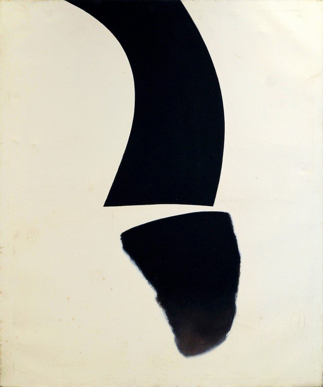 Marc Vaux, British b.1932- ''Exclamation''; oil on: Marc Vaux, British b.1932- ''Exclamation''; oil on canvas, signed, inscribed and dated 61 on the reverse, 183x152.5cm, (unframed) (may be subject to Droit de Suite) Exhibited: London, New London Galle