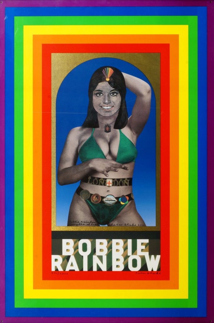 Sir Peter Blake CBE RDI RA, British b.1932- ''Bobbie: Sir Peter Blake CBE RDI RA, British b.1932- ''Bobbie Rainbow''; lithograph printed in colours, signed and numbered 571/2000 in black pen, 65.2x43.3cm, (may be subject to Droit de Suite)