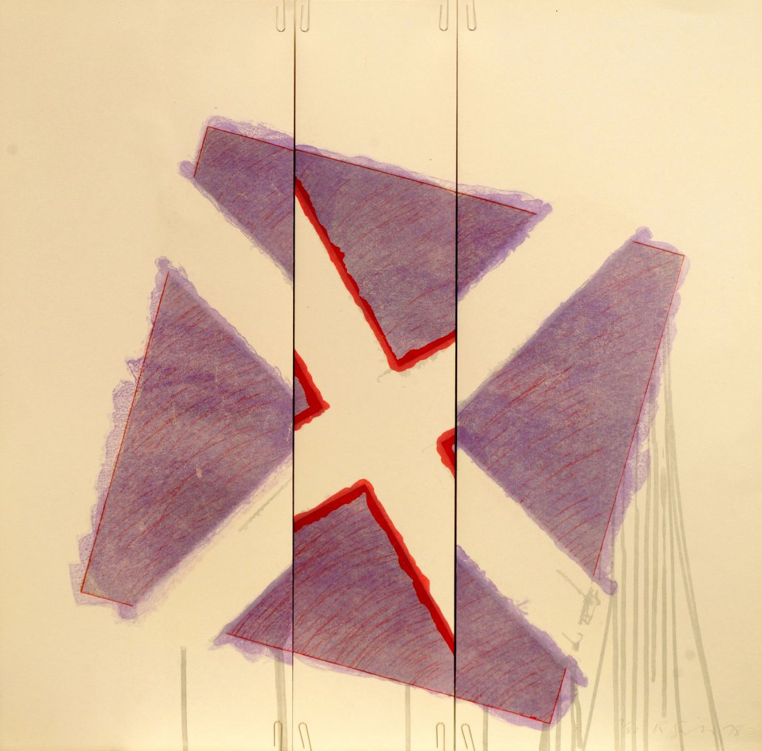 Richard Smith CBE, British 1931-2016- ''Two of a Kind: Richard Smith CBE, British 1931-2016- ''Two of a Kind lVb'', 1978; etching with paperclips on folded paper, signed, numbered 3/80 and dated '78 in pencil, published by Bernard Jacobson Gallery, London