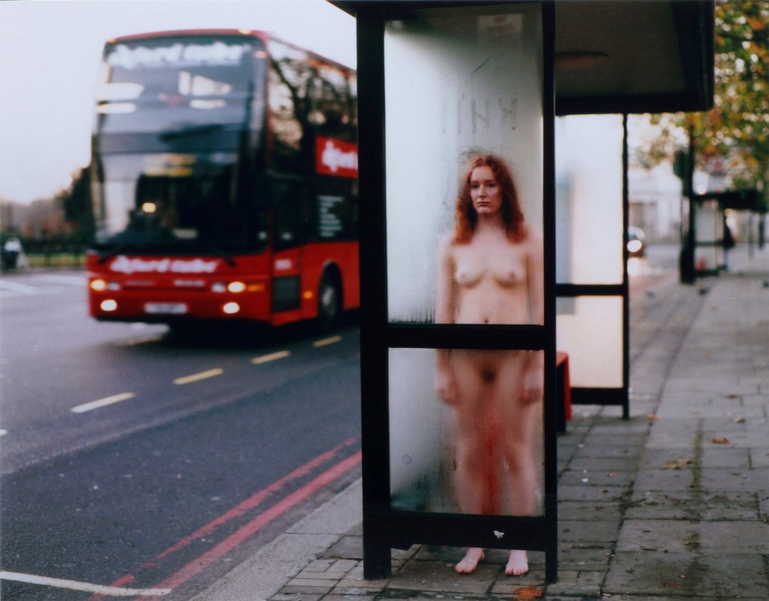 Spencer Tunick, American b.1967- ''London 1'';: Spencer Tunick, American b.1967- ''London 1''; digital print in colours, signed, inscribed PP, and dated 2000-2001, 55.8x76cm