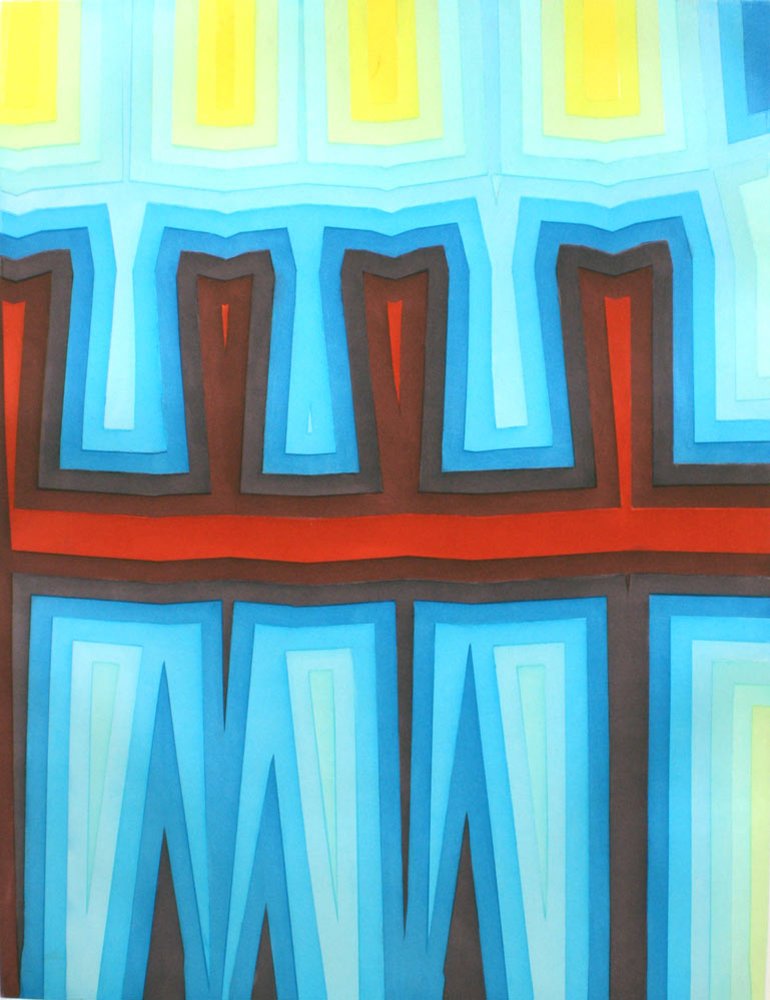 Tauba Auerbach (born 1981) Fold/Slice Topo I, 2011: Tauba Auerbach (born 1981) Fold/Slice Topo I, 2011 color aquatint etching 35.5 x 26.5 x 0 inches: image 90.2 x 67.3 x 0 cm 47.5 x 37 x 2 inches: frame 120.7 x 94 cm x 5.1 Edition 29/35 signed on front