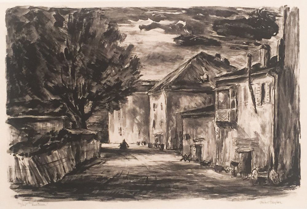 John Taylor (1897–1983) New Town, circa 1940: John Taylor (1897–1983) New Town, circa 1940 lithograph 12.25 x 18 inches: image 31.1 x 45.7 cm 14.75 x 21.25 inches: paper 37.5 x 54 cm Edition 20/25 signed lower right, edition and dated lower lef