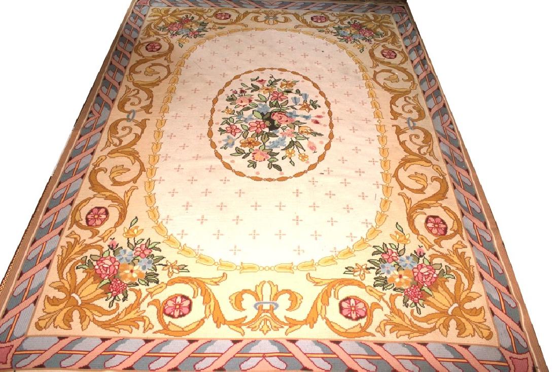 Needlepoint Rug with Floral Design (1 of 6)