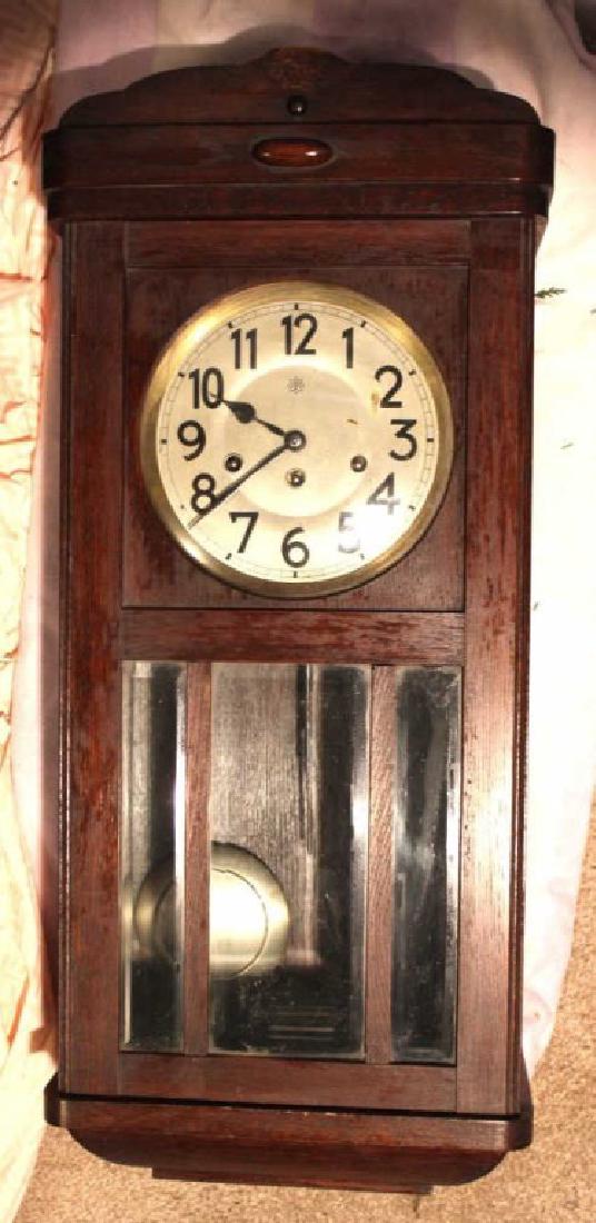 Antique Junghans/Schlagwerk Still Oak Wall Hanging (1 of 3)