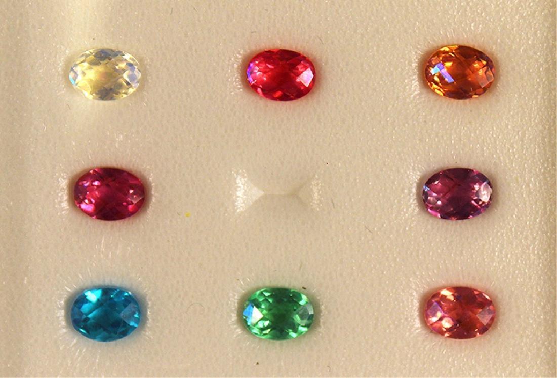 8x6MM Kaleidoscope Quartz Triplets, Set of 8: 8x6MM Kaleidoscope Collection, multi color Quartz triplets gemstones