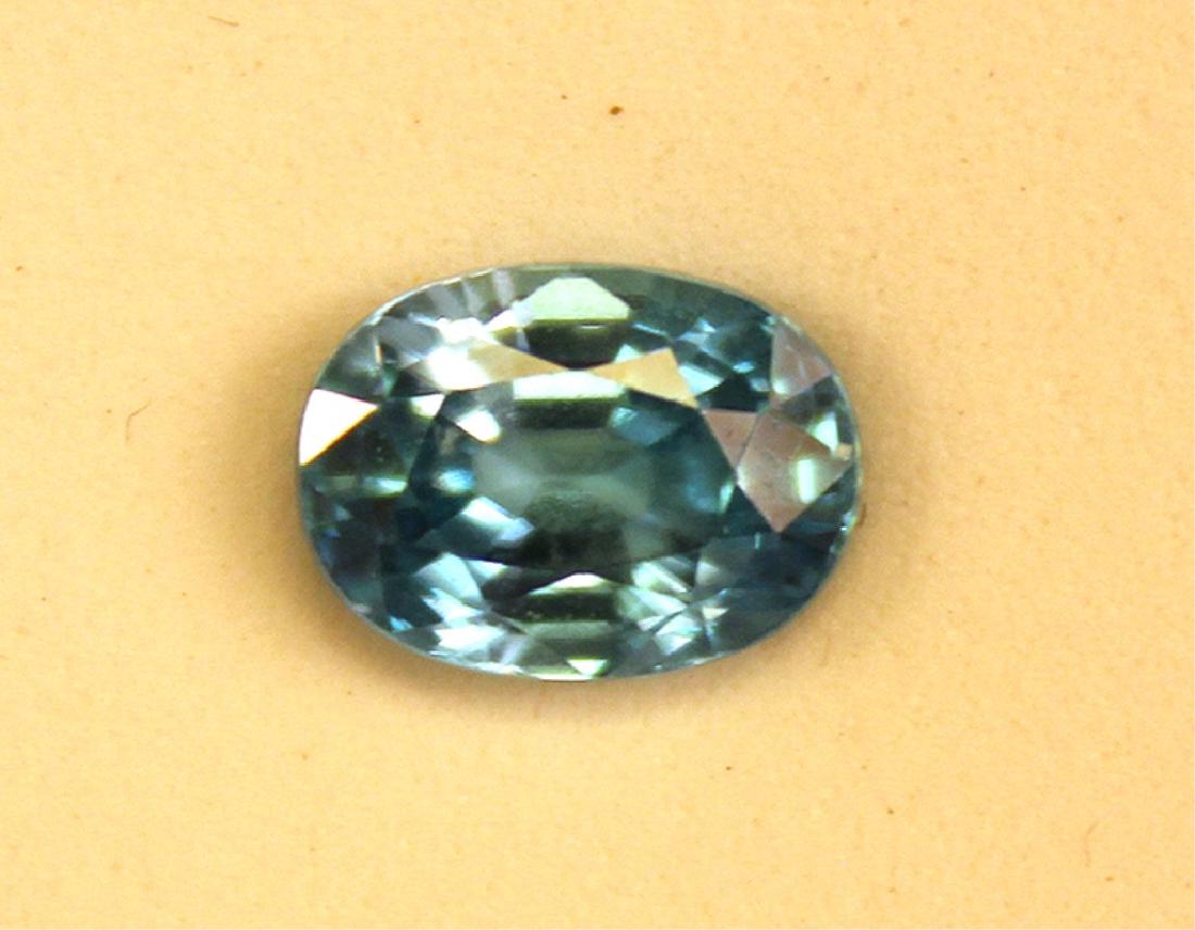 2.40 CT MIN 9x7MM Oval Blue Zircon Gemstone: 2.40 CT MIN 9x7MM oval Blue Zircon gemstone.
