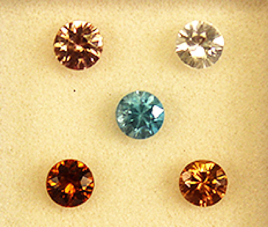 4MM Multicolor Zircon Gemstones, Set of 5: 4MM round multicolor Zircon gemstones, set of 5.