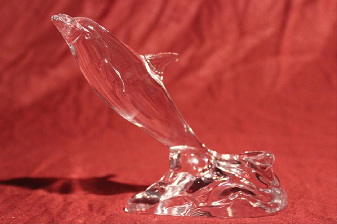 Orrefors Dolphin: Orrefors dolphin, unmarked, 4 1/4" H, 6" W x 2 1/4" D