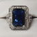 6 ct. sapphire dinner ring set in sterling silver.