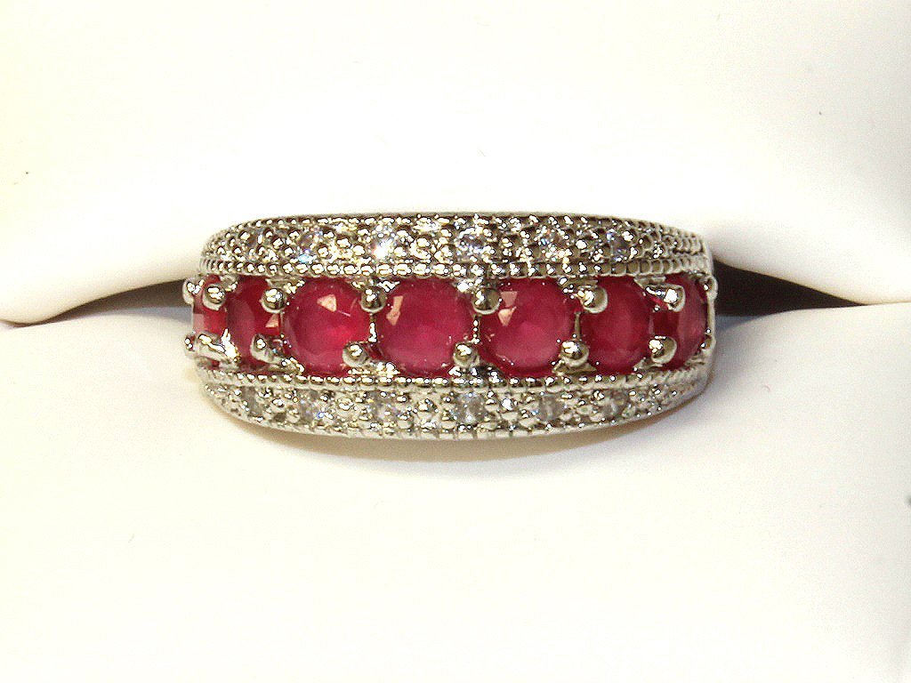 Genuine ruby estate ring set in sterling silver (1 of 3)