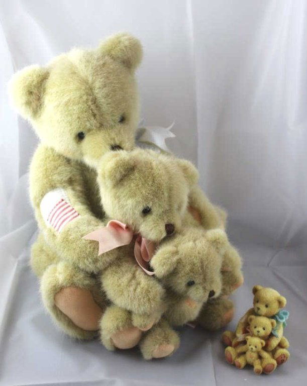 Dakin-Cherished Teddies plushed-cream in the box:: Cherished Teddies, Christmas Eric 4C2/449 Cherished Teddies, Christmas Eric 4C2/449 in the box. Carolyn # 3R9/429 in the box. Earl 131873 "Warm Hearted Friends" in the box. Nickolas 5HH4/784 in the bo