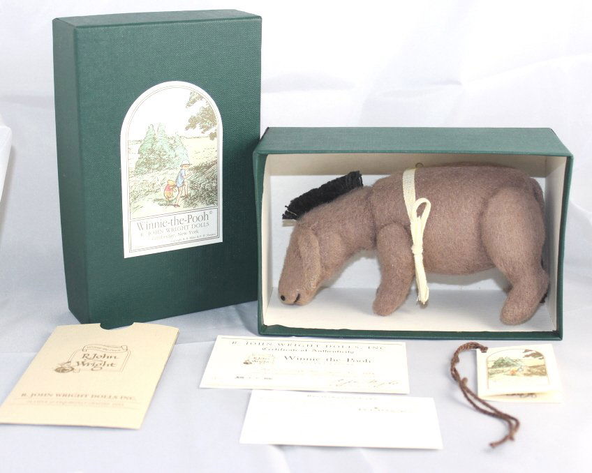 Robert John Wright Pocket (Donkey) Eeyore-1000,: Robert John Wright Pocket (Tiger) Ti-ger-1001, RJW Dolls Pocket (Tiger) Ti-ger-1001, RJW Dolls, in mohair wool. The Pocket series is based on the original illustrations in the A.A. Milne books. Ltd. #