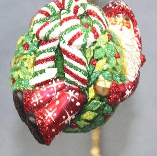 Patricia Breen "Boxwood Wreath Santa" Ornament (1 of 3)