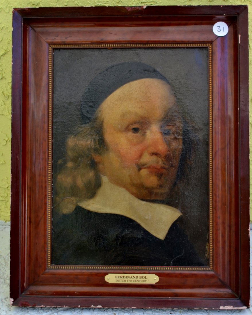 Ferdinand Bol (1616-1690) Dutch (circle of): O/C - Portrait of a Gentleman - 15" x 11" Frame 19" x 15"