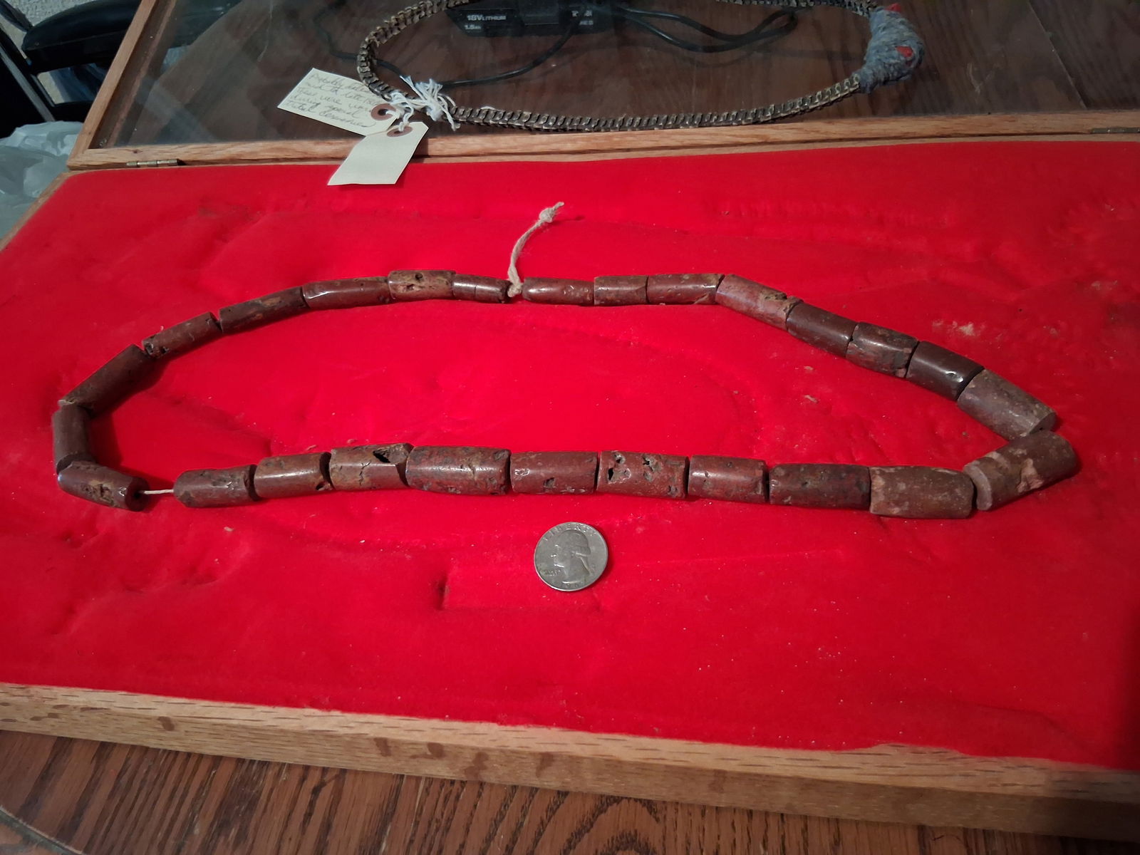 Stone Bead Necklace: Handmade stone bead necklace with catlinite beads.