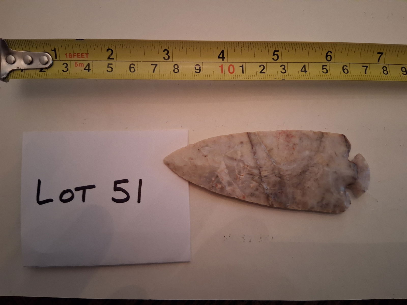 Prehistoric Corner Notched Arrowhead: Prehistoric Corner Notched Arrowhead.