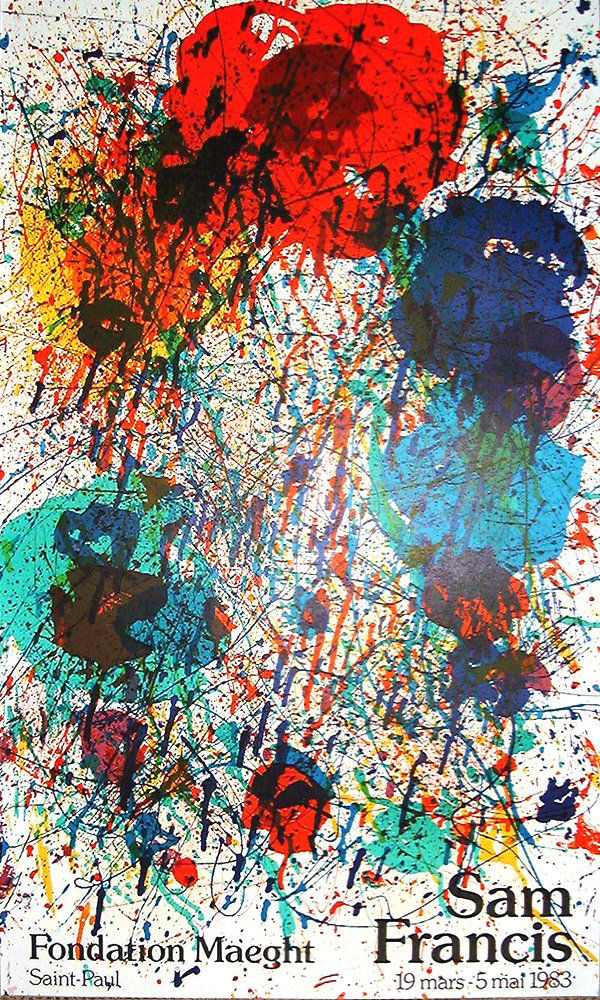 Sam FRANCIS, orig lithograph in colors of 1983: Sam FRANCIS born in 1923 in San Mateo (Kalifornien) Sam Francis lithograph in colors year: 1983 sheet of paper: ca. 34,84 x 20,86 inches in very good condition Sam FRANCIS geb. 1923 in San Mateo (Kali