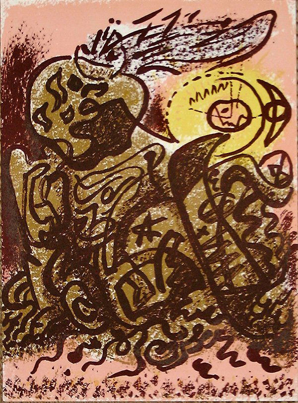 Andre MINAUX, orig. lithograph in colors of 1965: Andre MINAUX 1923 - 1986 Sandra lithograph in colors year: 1965 sheet of paper: ca. 10,03 x 7,4 inches in very good condition Andre MINAUX 1923 - 1986 Sandra Lithographie in Farbe Jahr: 1965 Blatt