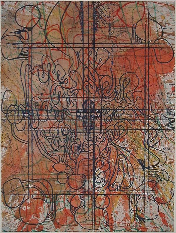 Hermann NITSCH, orig. etching, hansigned, numbered: Hermann NITSCH born in 1938 in Vienna "Without title" orig. etching of 2005 printed on handcolored paper in different variations handsigned, numbered edition of 50 proofs + 5 EA in very good condition