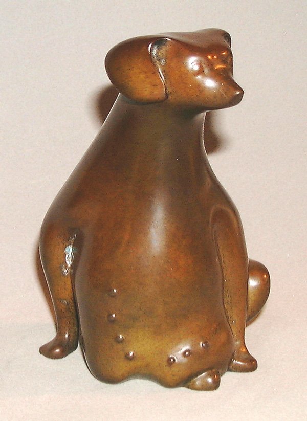 Claude LHOSTE, orig sculpture of 1998: Claude LHOSTE born in 1929 in Paris Dog made of brass year: 1998 signiert, numbered (3/250) height: ca. 5,51 inches in very good condition Claude LHOSTE geb. 1929 in Paris Dackel aus Messing<